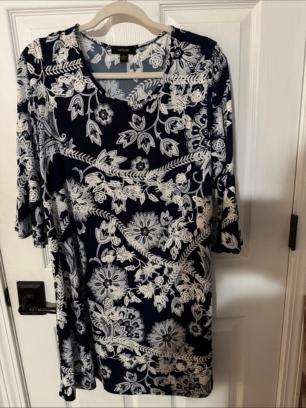 Espresso Navy & White Floral Dress